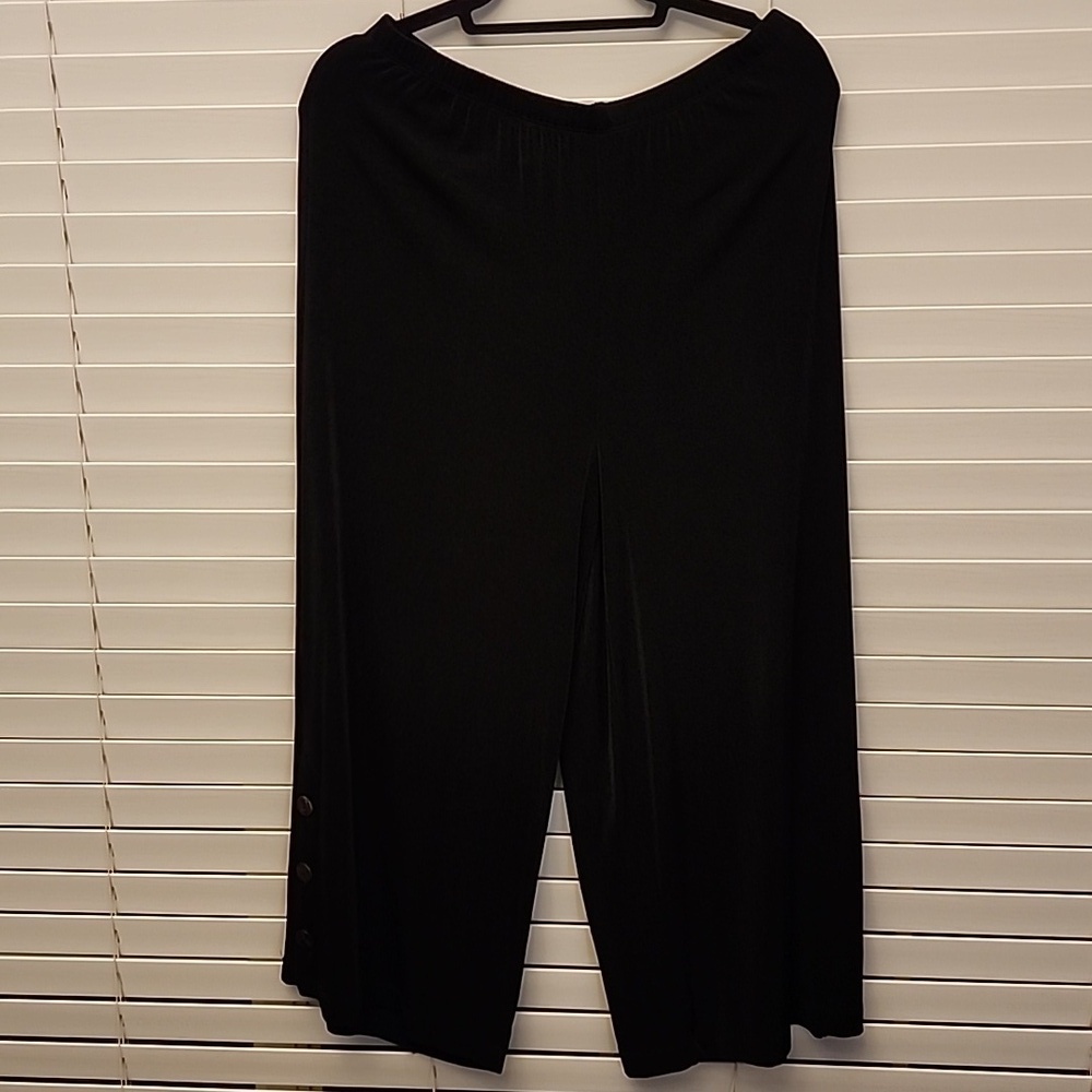 Chico's Travelers Black Wide Leg Pant Sz Chico 2 Short US L